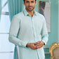 Attractive Mint Blue Colored Tissue Shirt For Men