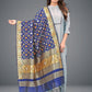 Elegant Navy Blue Color Self Designed Dupatta For Women