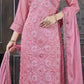 Attractive Pink Colored Heavy Organza Silk Salwar Suits With Dupatta