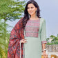 Beautiful Green Colored Weaving With Hand Work Kurti Suits Near Me