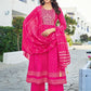 Gorgeous Pink Embellished Kurti And Palazzo Pant With Dupatta For Women