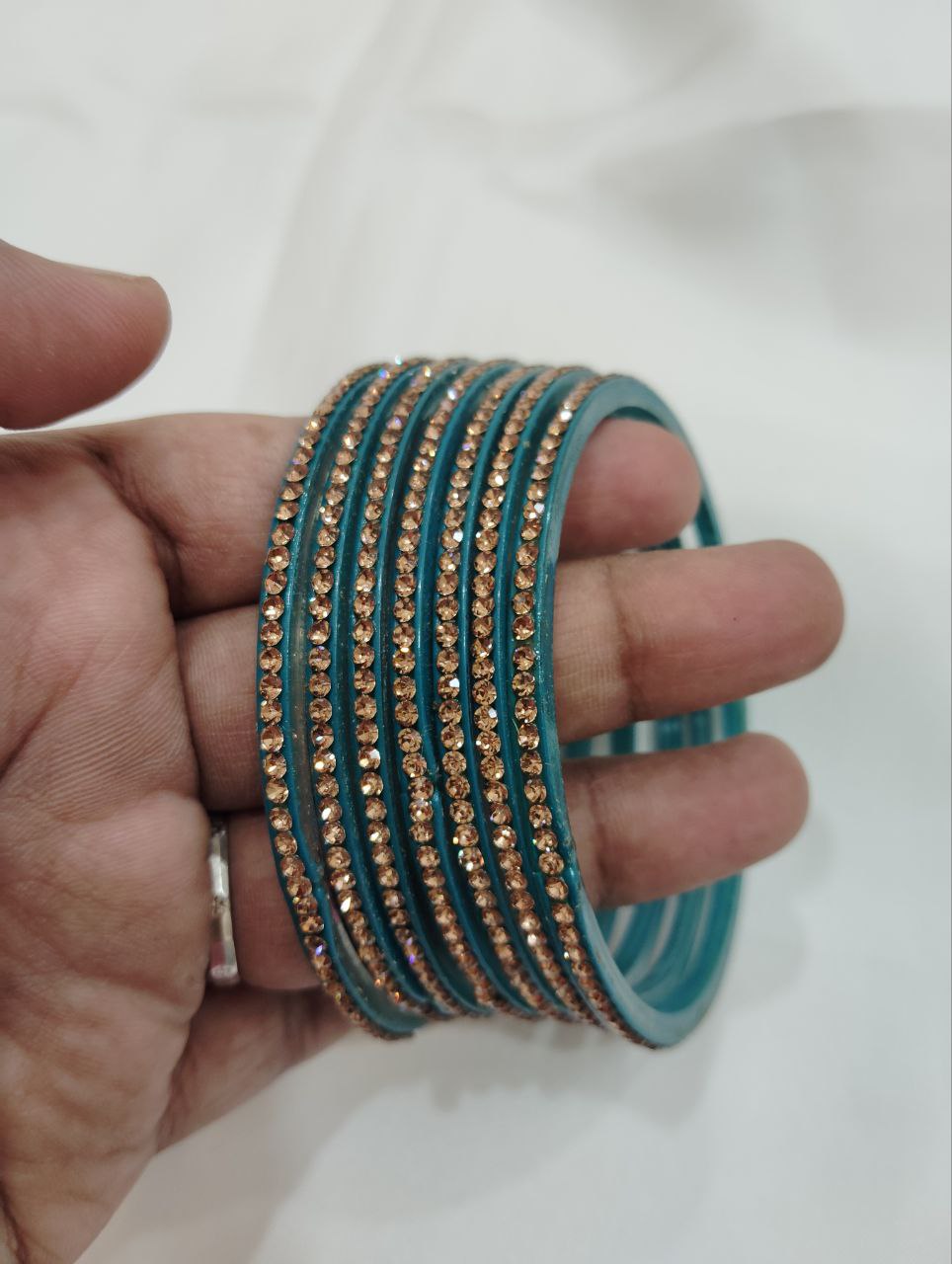 Lovely Teal Green Color Glass Bangles Near Me