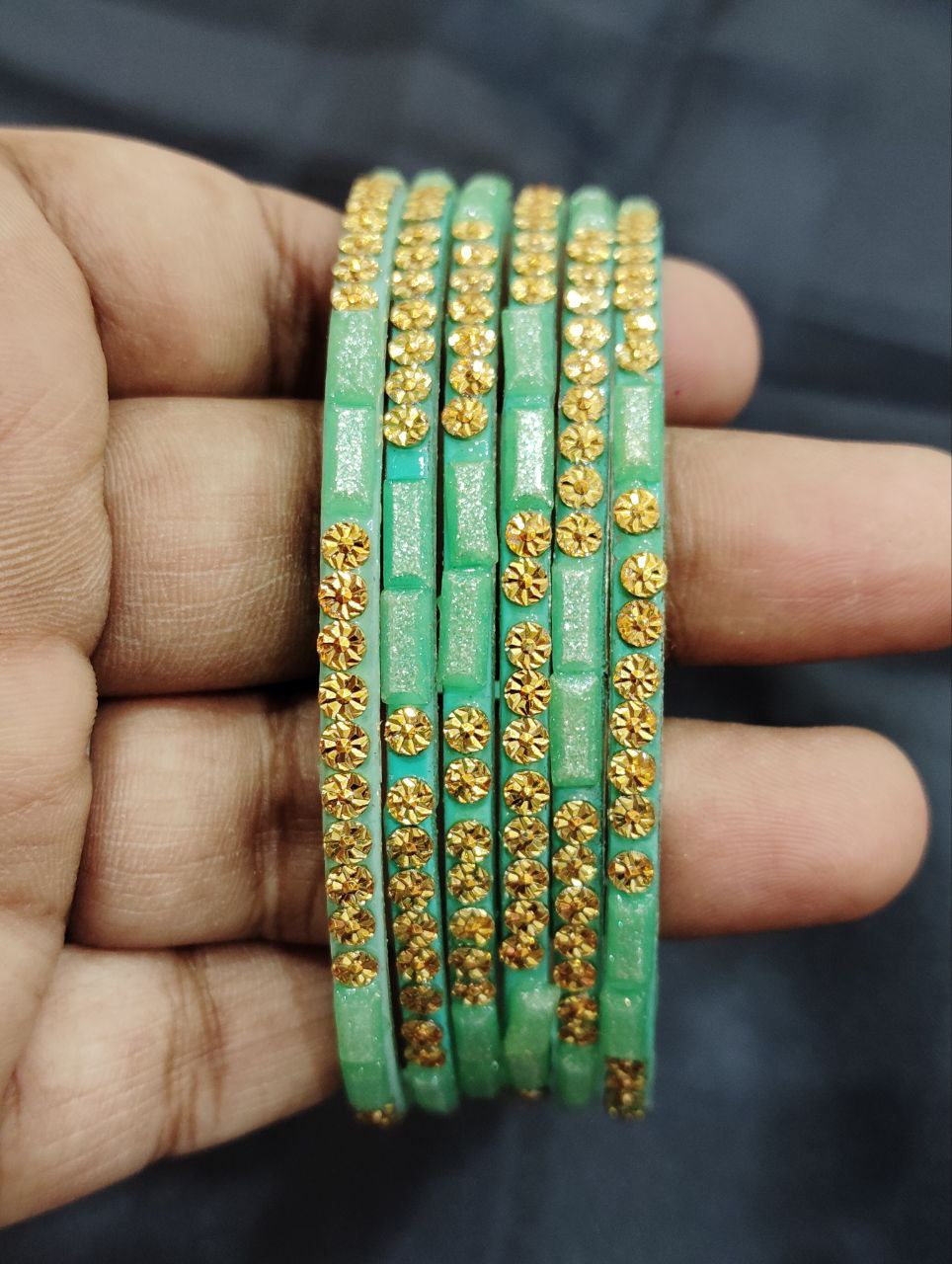 Light Green Color Unique Design Glass Bangles Near Me