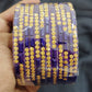 Attractive Purple Color Art Design Glass Bangles For Women