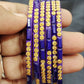 Attractive Purple Color Art Design Glass Bangles For Women