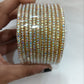 Refreshing Yellow Color Checked Design Glass Bangles For Women