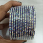Attractive Violet Color Checked Design Glass Bangles For Women