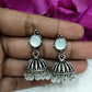 Elegant Oxidized White Colored Earrings For Women