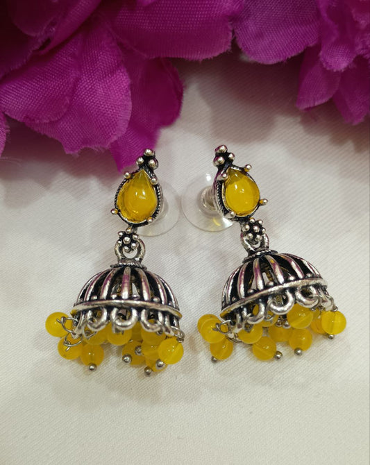 Beautiful Yellow Color Oxidized Earrings