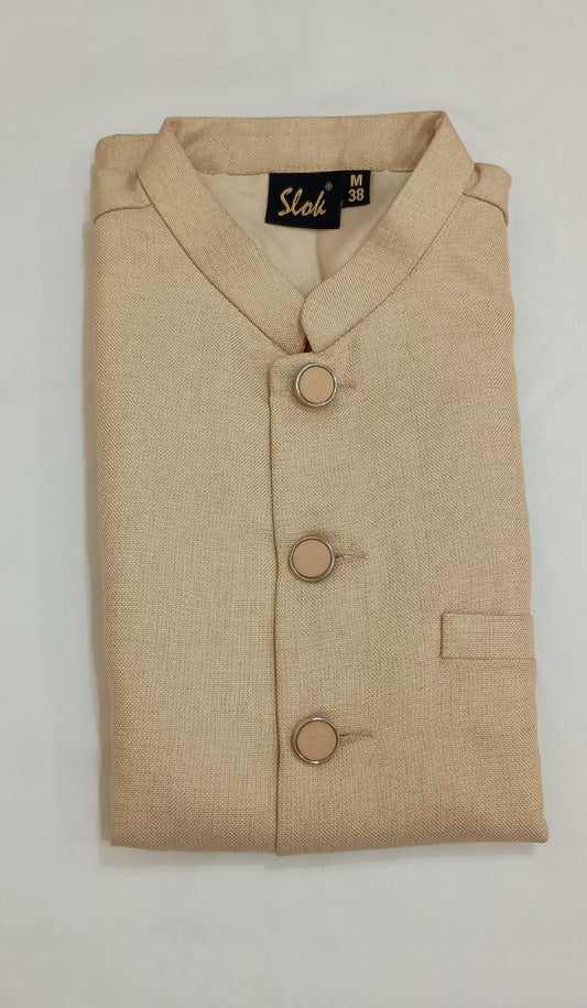 Elegant Beige Colored Men's Koti Jacket