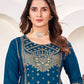 Attractive Teal Blue Colored Rayon Party Wear Salwar Suits Near Me