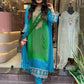 Elegant Sky Blue Colored Pure Chinon Heavy Embroidery And Sequins Work Palazzo Suits For Women