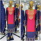 Charming Blue Colored Pure Chinon Heavy Embroidery And Sequins Work Palazzo Suits For Women In Tempe