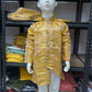 Dazzling Yellow Colored Jacquard Kurta Pajama Sets For Boys