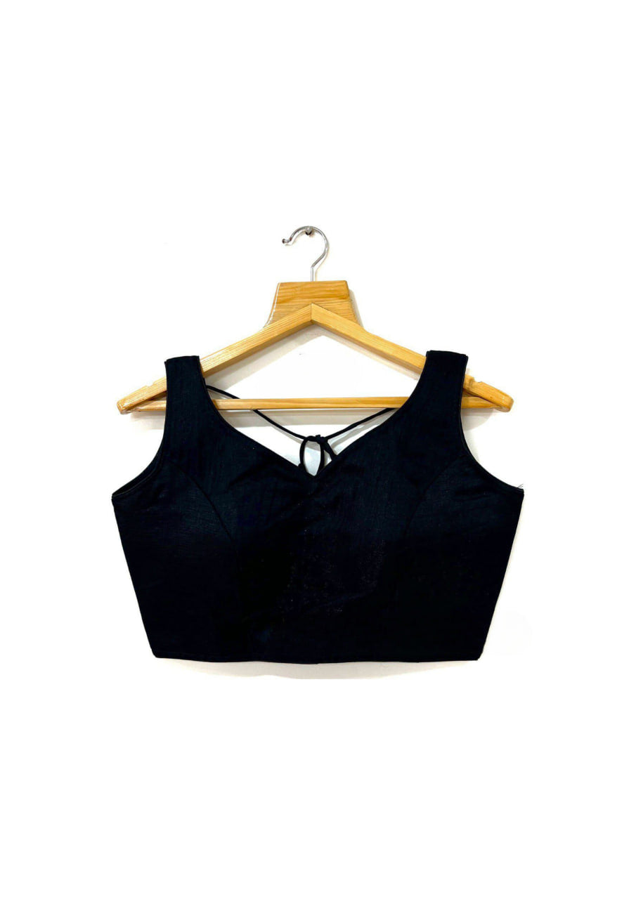 Dazzling Black Color Fancy Milan Silk Readymade Blouse For Women