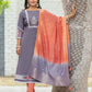 Charming Gray Colored Simmer Thread And Hand Work Salwar Suits For Women
