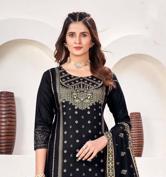 Elegant Black Colored Ethnic Wear Salwar Suits Near Me