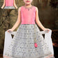 Exquisite Pink Color Georgette Embroidery And Sequins Work Choli Set For Girls