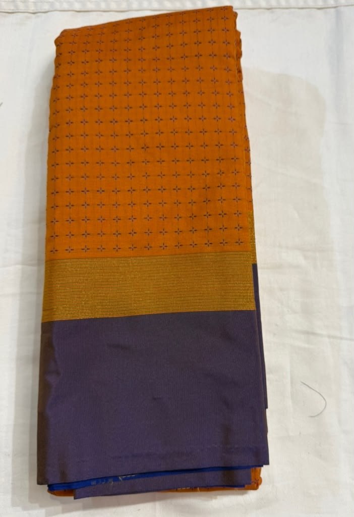 Appealing Mustard Yellow And Purple Color Art Silk Saree With Zari Work For Women