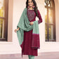 Attractive Maroon Color Kurti Suits With Embroidery Work For Women