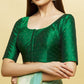 Gorgeous Green Color Elbow Sleeve Ready To Wear Blouse For Women