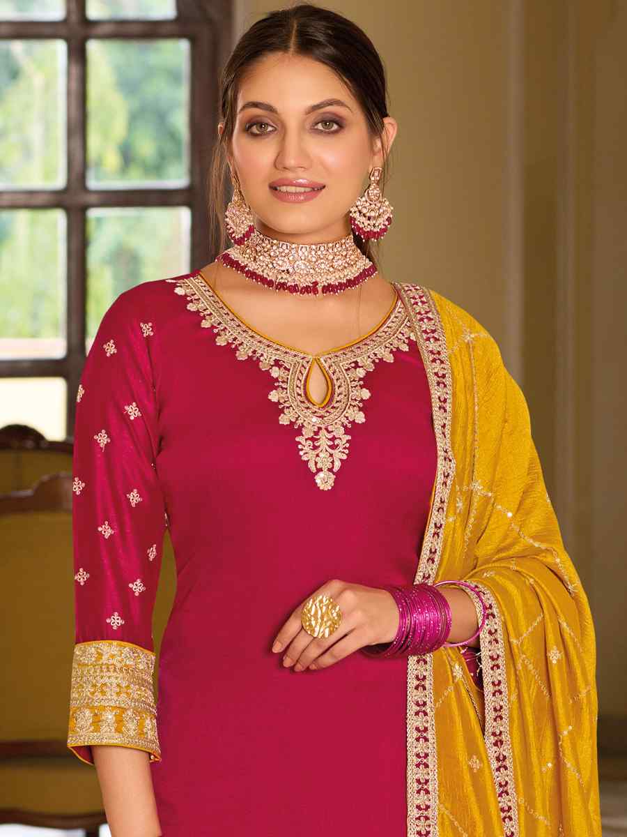 Attractive Pink Color Embroidery Kurti With Dupatta In Tempe