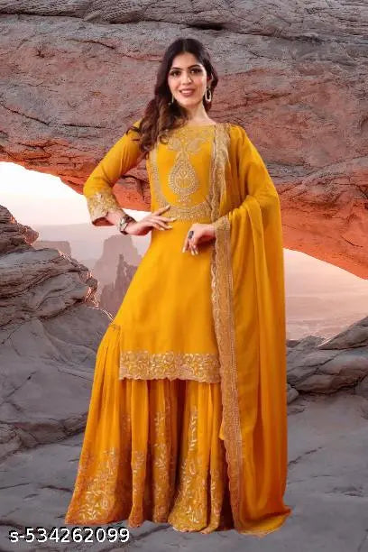 Heavy Embroidery Work Sequins Sharara Suit For Women Near Me