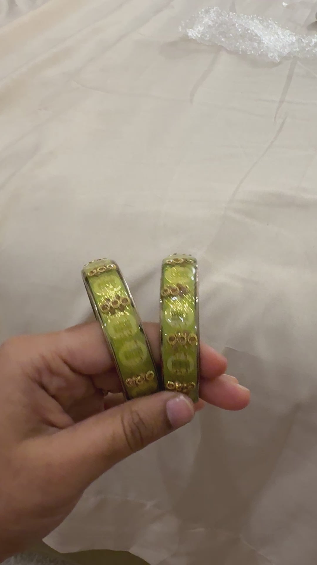 Elegant Light Green Color Glass Bangles In Mesa