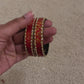 Beautiful Red Color Checked Design Glass Bangles in USA