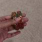 Charming Red Color Checked Design Glass Bangles For Women