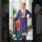 Charming Violet Color Chinon With Embroidery Work With Salwar Suits For Women