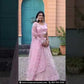 Pretty Pink Color Net With Sequins And Zarkan Work Lehenga Choli For Women