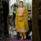 Beautiful Yellow Color Organza With Zari And Thread Work Salwar Suits With Dupatta