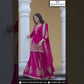 Attractive Rani Pink Color Chinon Silk With Embroidery And Sequins Work Sharara Suits