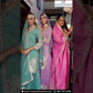 Attractive Green Color Shimmer Silk With Heavy Embroidery Work Palazzo Suits For Women