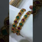 Gold Bangle Set With Emerald And Ruby Stones in Suncity