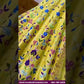 Attractive Yellow Color Malay Satin Silk Flower Embroidered Lehenga Choli