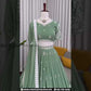 Elegant Light Green Color Embroidery And Sequins Work Lehenga Choli For Women