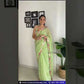 Appealing Green color Designer Faux Georgette Embroidery and Sequins Saree For Women
