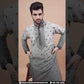 Alluring Green Color Embroidery Thread Work  Kurta With Pajama Set For Men