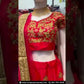 Red Color With Sequins Work Lehenga In Gilbert