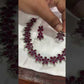 Trendy Silver Oxidized Floral Design Necklace With Ruby Stone And Pearl Hangings