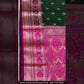 Dazzling Dark Green Color Art Silk With Contrast Border Unique Design Saree For Women