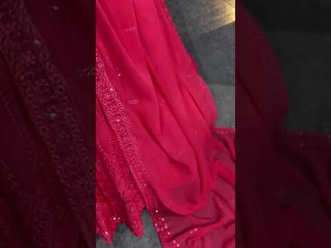 Pleasing Red Color Malay Satin Embroidered Lehenga With Zari Work For Women