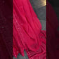 Pleasing Red Color Malay Satin Embroidered Lehenga With Zari Work For Women