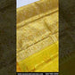 Amazing Gold Color Floral Design Kanchipuram 100% Pure Silk Saree With Rich Pallu For Women - SILKMARK CERTIFIED