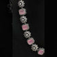 Pleasing Kundan Stylish Pink Stones Beaded Oxidized Necklace Set With Earring