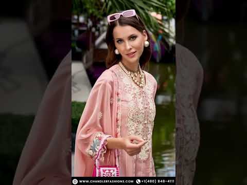 Organza Salwar Suits With Dupatta With Embroidery Work For Women In Chandler