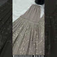 Pretty Gray Color Sharara Suit With Faux Georgette Embroidery And Beads Work For Women