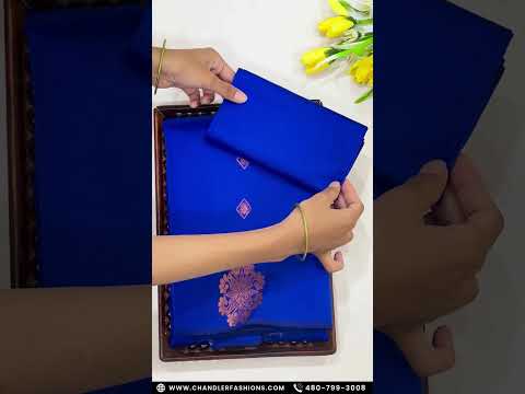 Blue Color Pure Kanchi Silk Saree In Gilbert